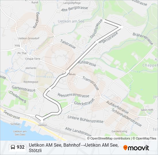 932 Bus Line Map