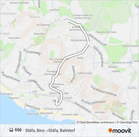 950 Bus Line Map