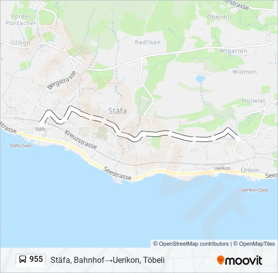 955 Bus Line Map