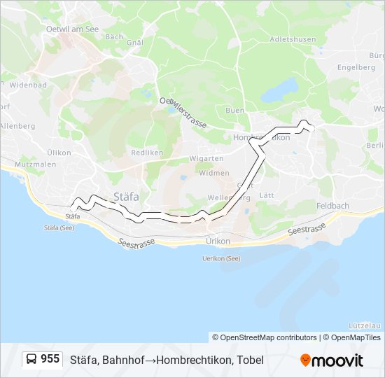 955 Bus Line Map