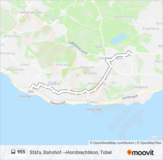 955 Bus Line Map