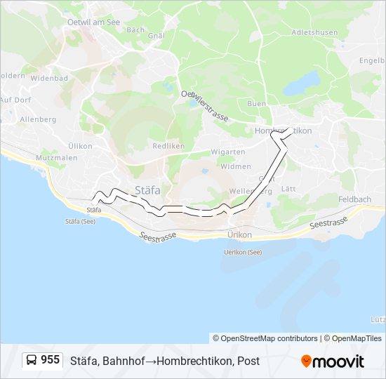 955 Bus Line Map