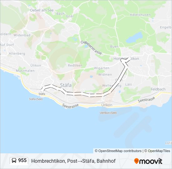 955 Bus Line Map