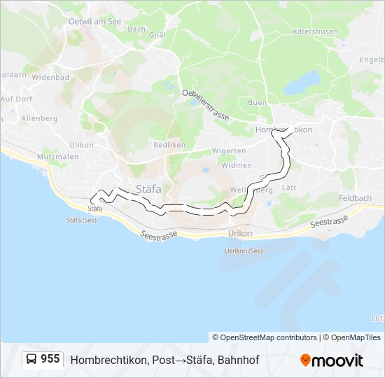 955 Bus Line Map