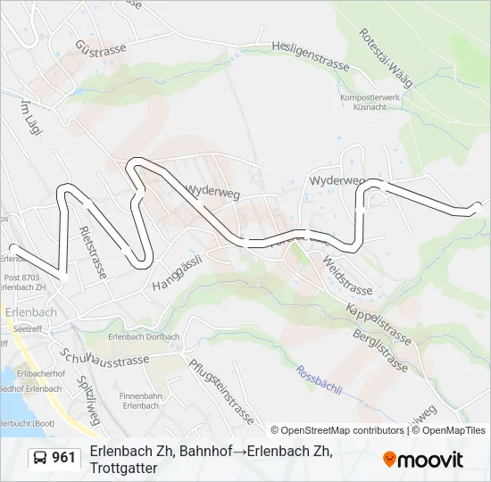 961 Bus Line Map