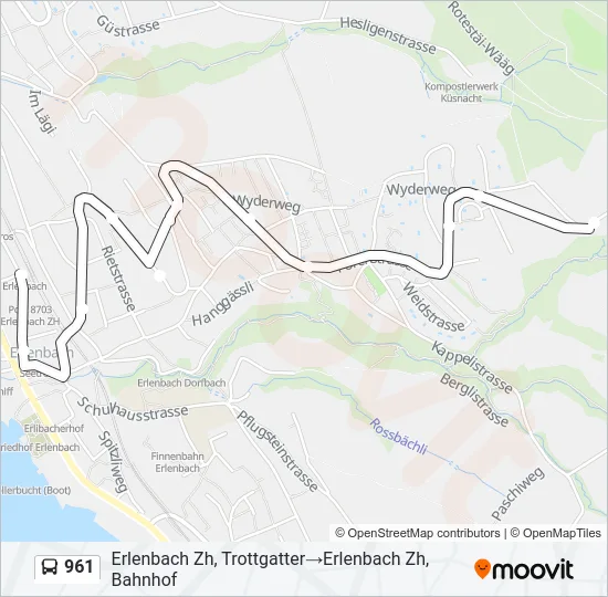 961 Bus Line Map