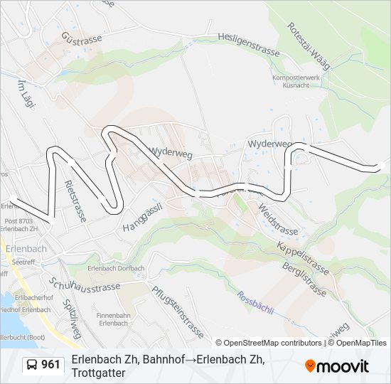 961 Bus Line Map