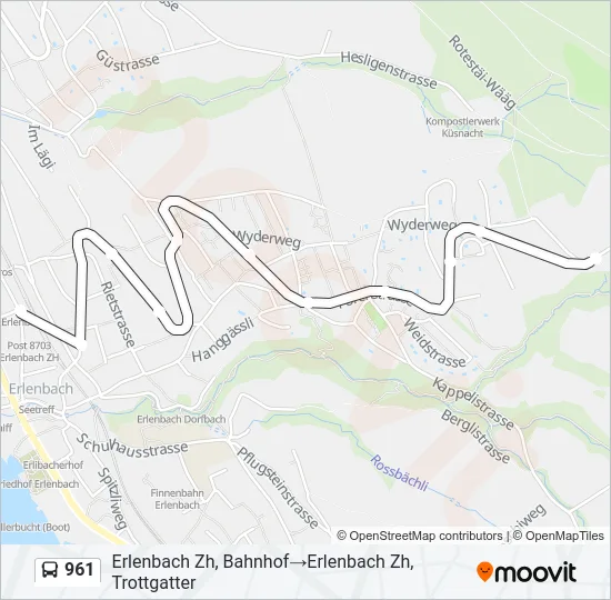 961 Bus Line Map