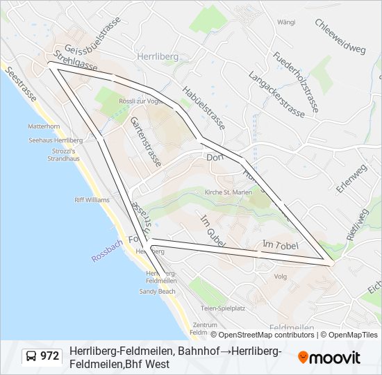 Plan de la ligne 972 de bus