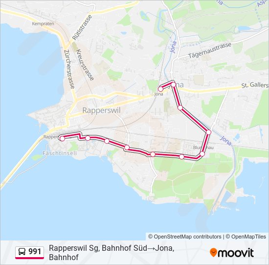 991 Bus Line Map