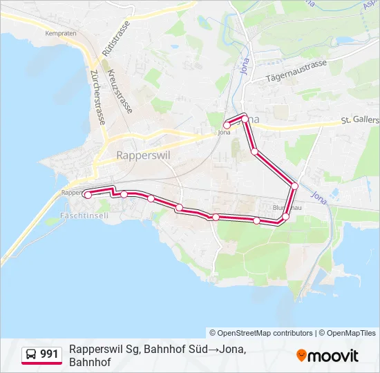 991 Bus Line Map