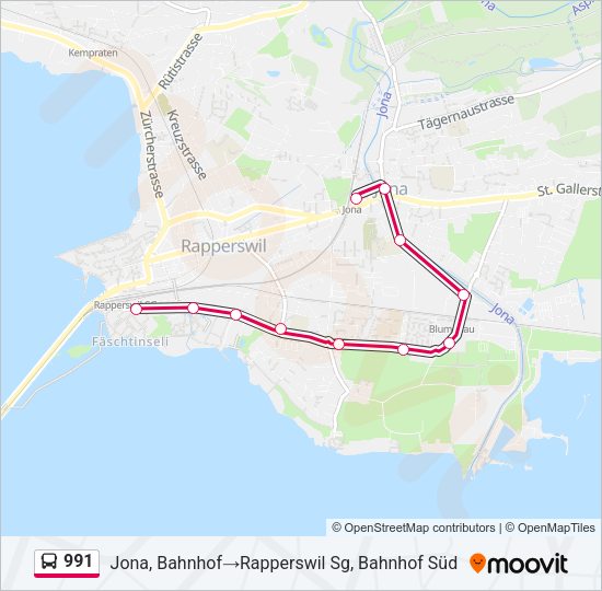 991 Bus Line Map