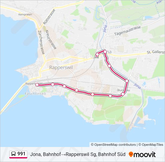 991 Bus Line Map