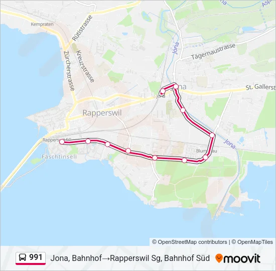 991 Bus Line Map