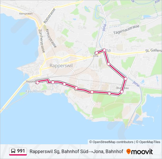 991 Bus Line Map