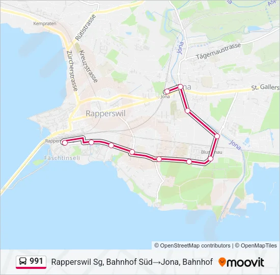 991 Bus Line Map