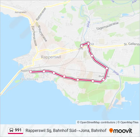 991 Bus Line Map