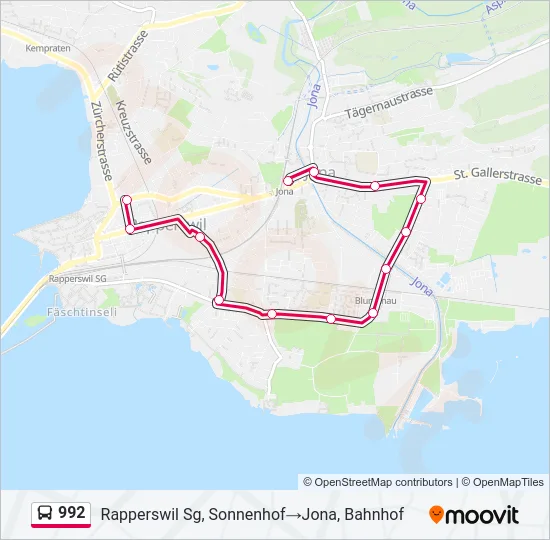 992 Bus Line Map