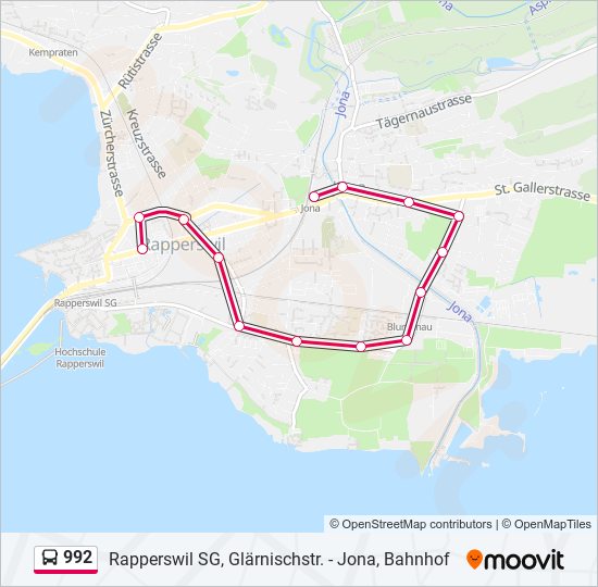 992 bus Line Map