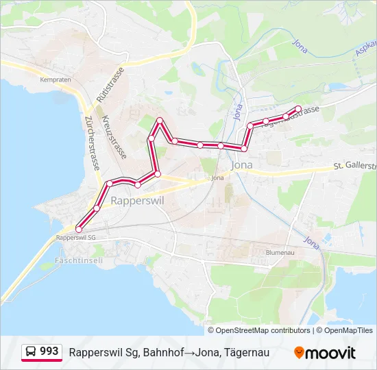 993 Bus Line Map