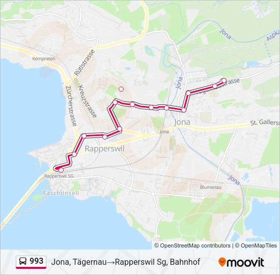 993 Bus Line Map