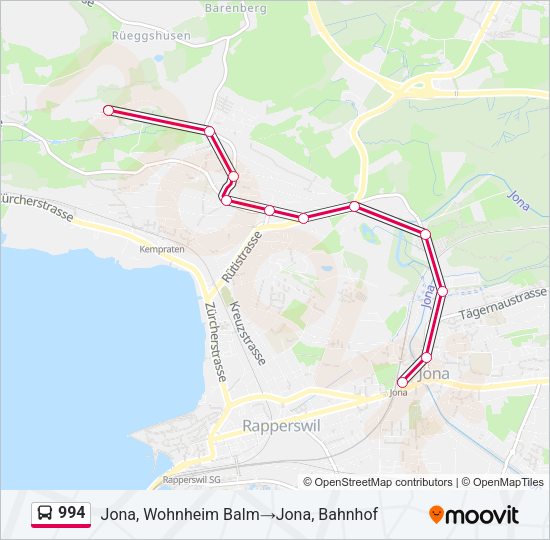 994 Bus Line Map