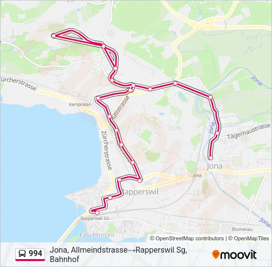 994 Bus Line Map