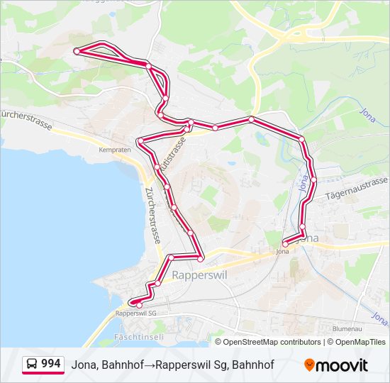 994 Bus Line Map