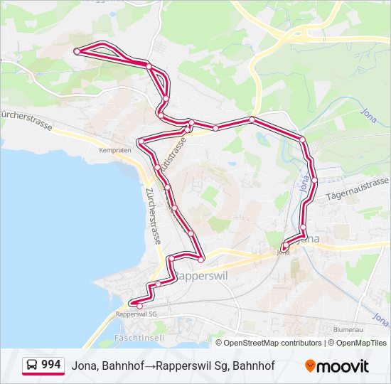 994 Bus Line Map