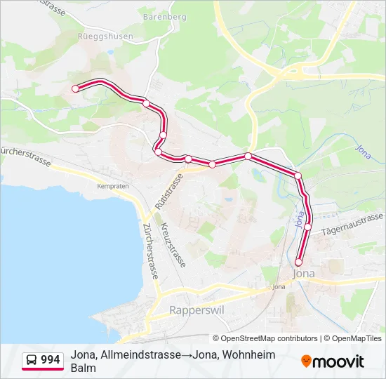 994 Bus Line Map