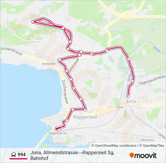 994 Bus Line Map