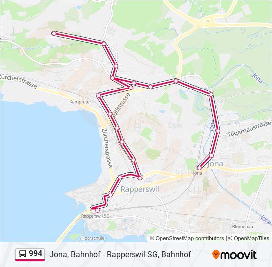 Plan de la ligne 994 de bus