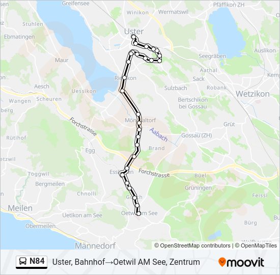 N84 Bus Line Map