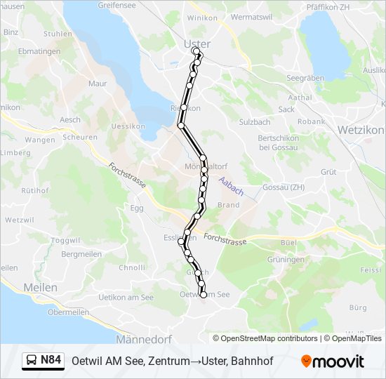 N84 Bus Line Map