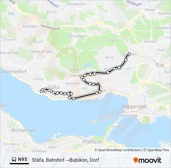 N95 Bus Line Map