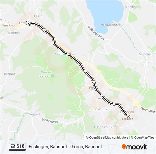 S18 Bus Line Map