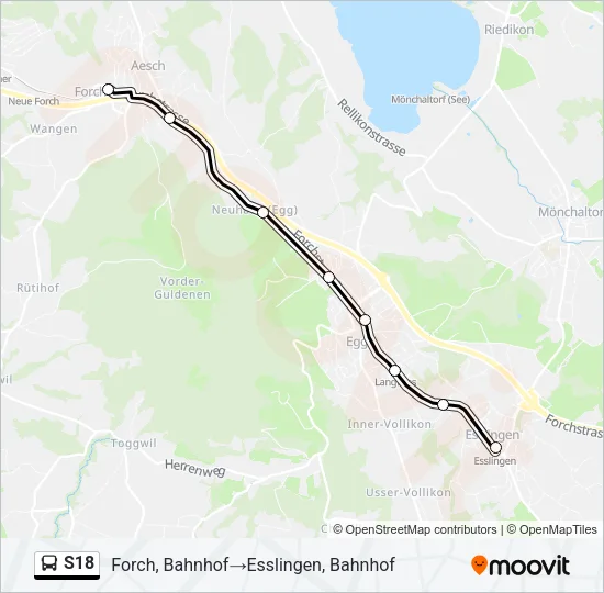 S18 Bus Line Map