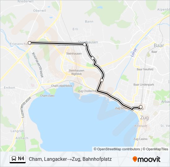N4 Bus Line Map