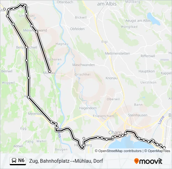 N6 Bus Line Map