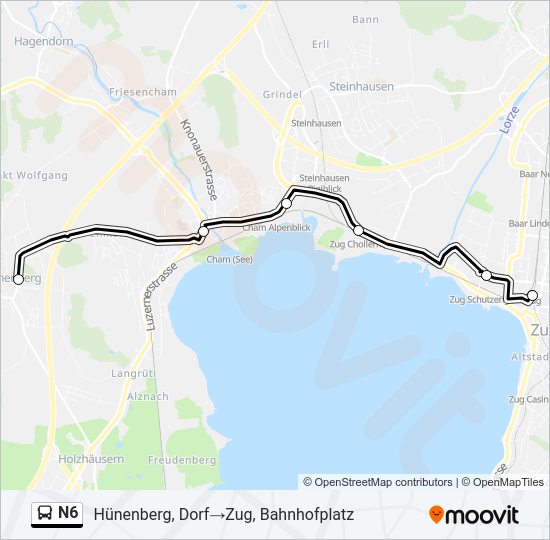 N6 Bus Line Map