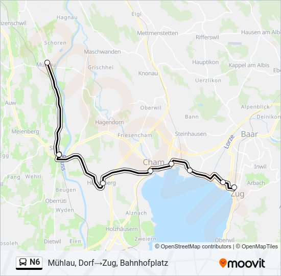 N6 Bus Line Map