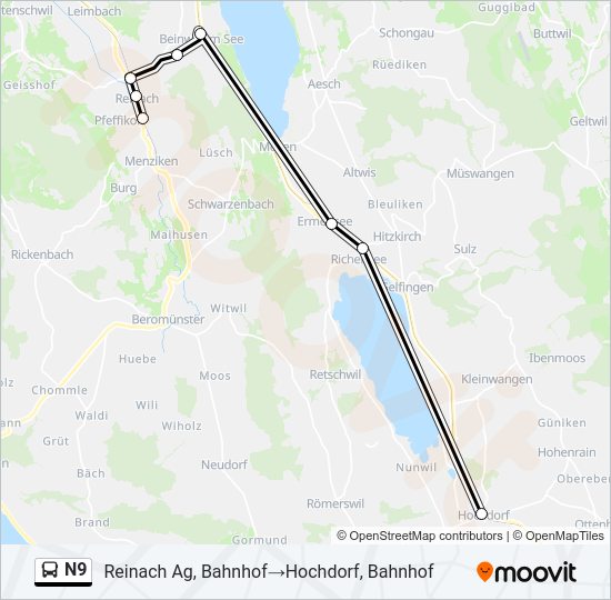 N9 Bus Line Map