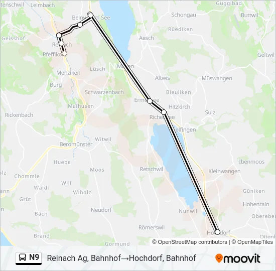 N9 Bus Line Map