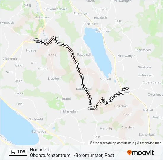 105 Bus Line Map