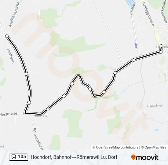 105 Bus Line Map