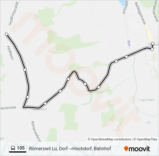 105 Bus Line Map