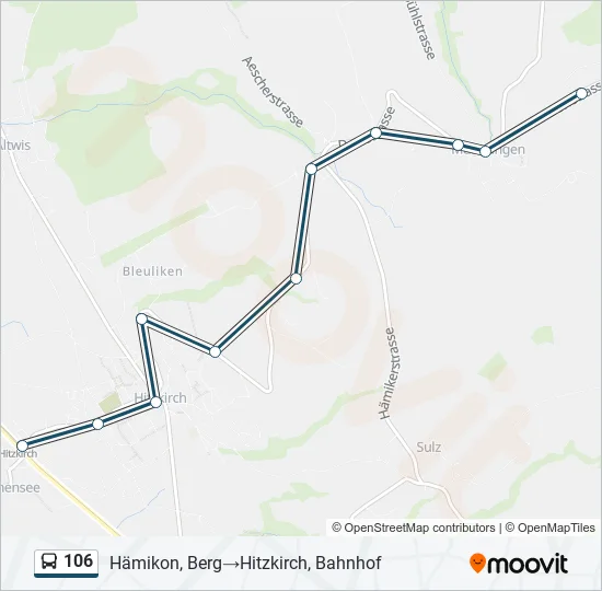 106 Bus Line Map