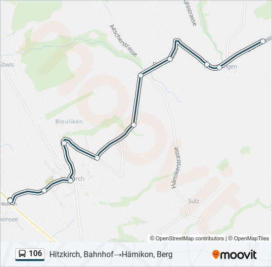 106 Bus Line Map