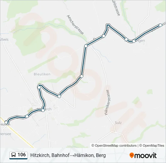 106 Bus Line Map