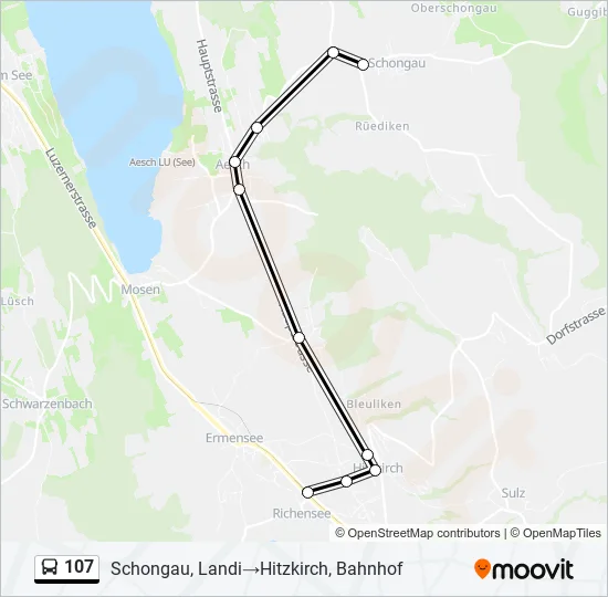 107 Bus Line Map